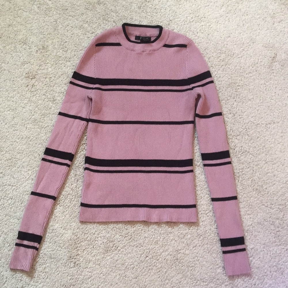Pink and black stripped long sleeve shirt